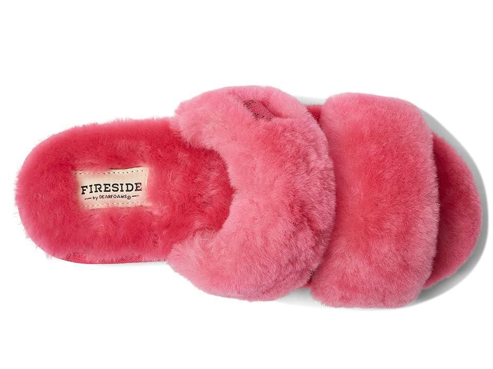 Fireside by Dearfoams Benalla Shearling Double Band Womens Slide Slippers Product Image