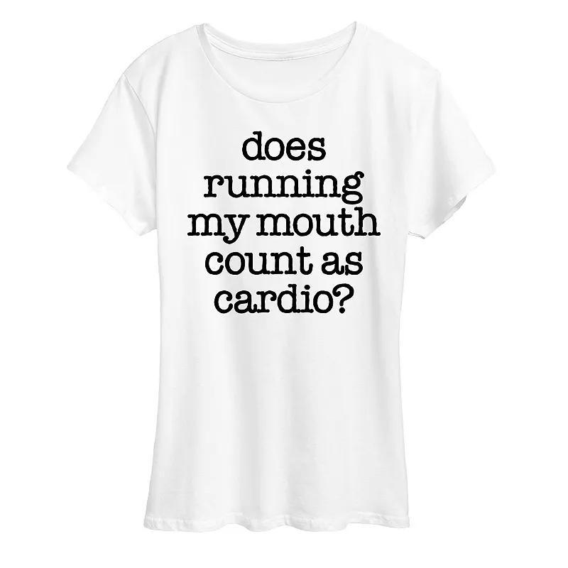 Womens Running My Mouth Graphic Tee Grey Red Product Image