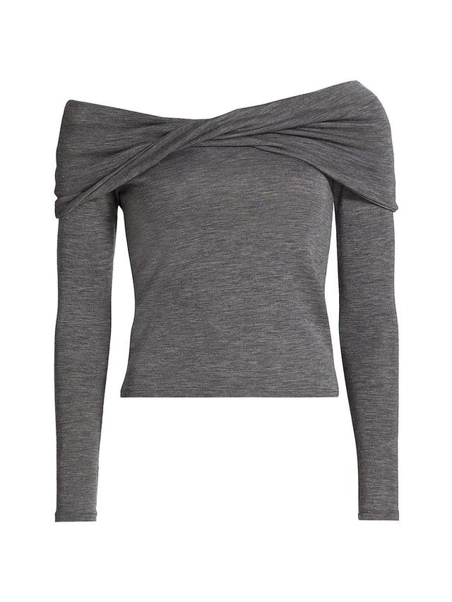 Womens Wool Off-The-Shoulder Top Product Image