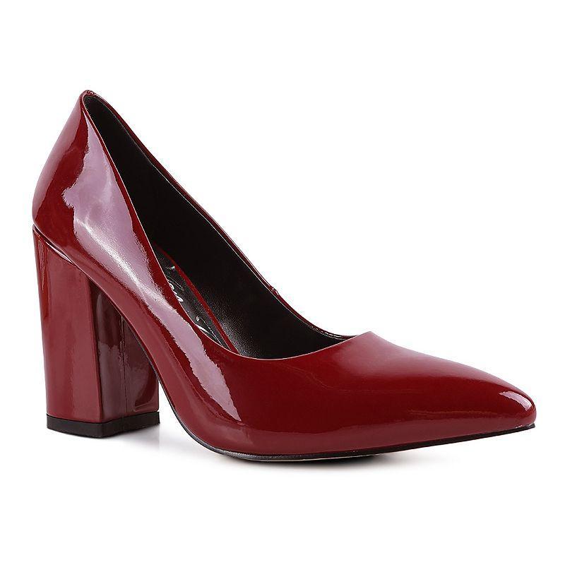 London Rag Kamira Block Heel Womens Formal Pumps Red Product Image