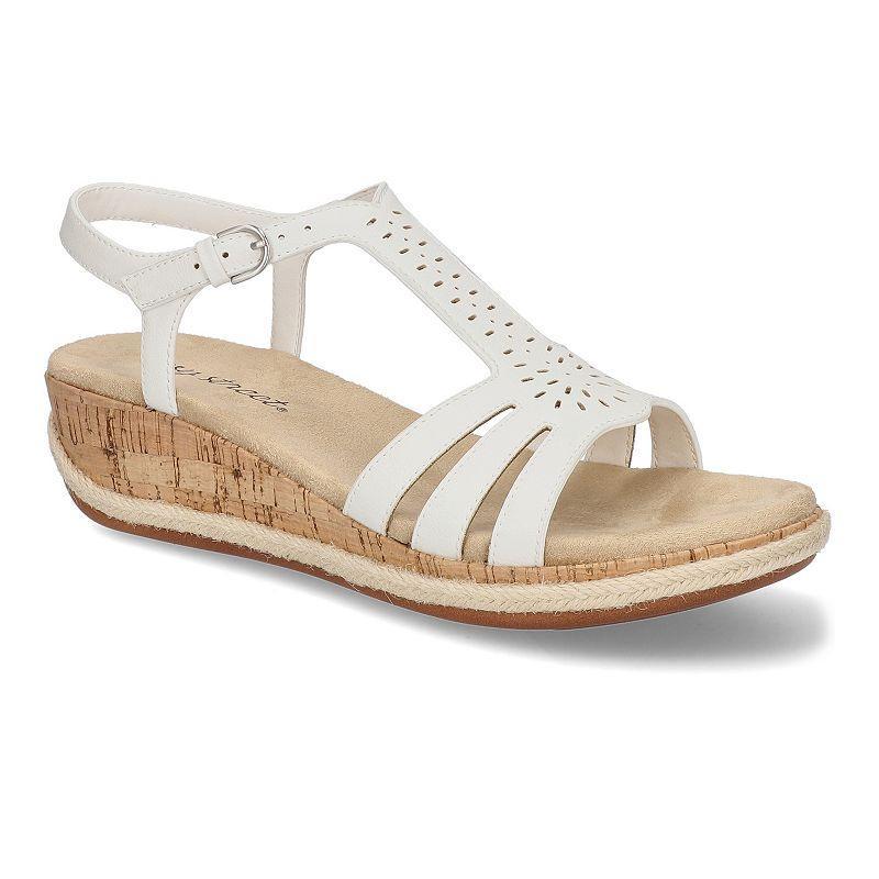 Easy Street Dorinda Womens Wedge Sandals White Product Image