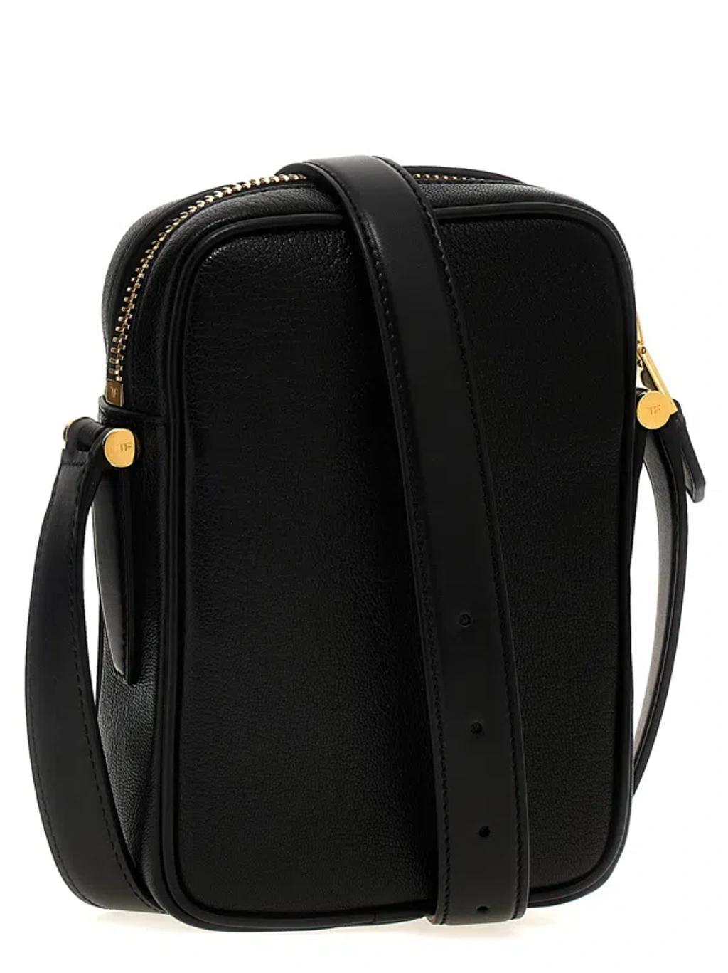 Logo Leather Shoulder Strap In Black Product Image