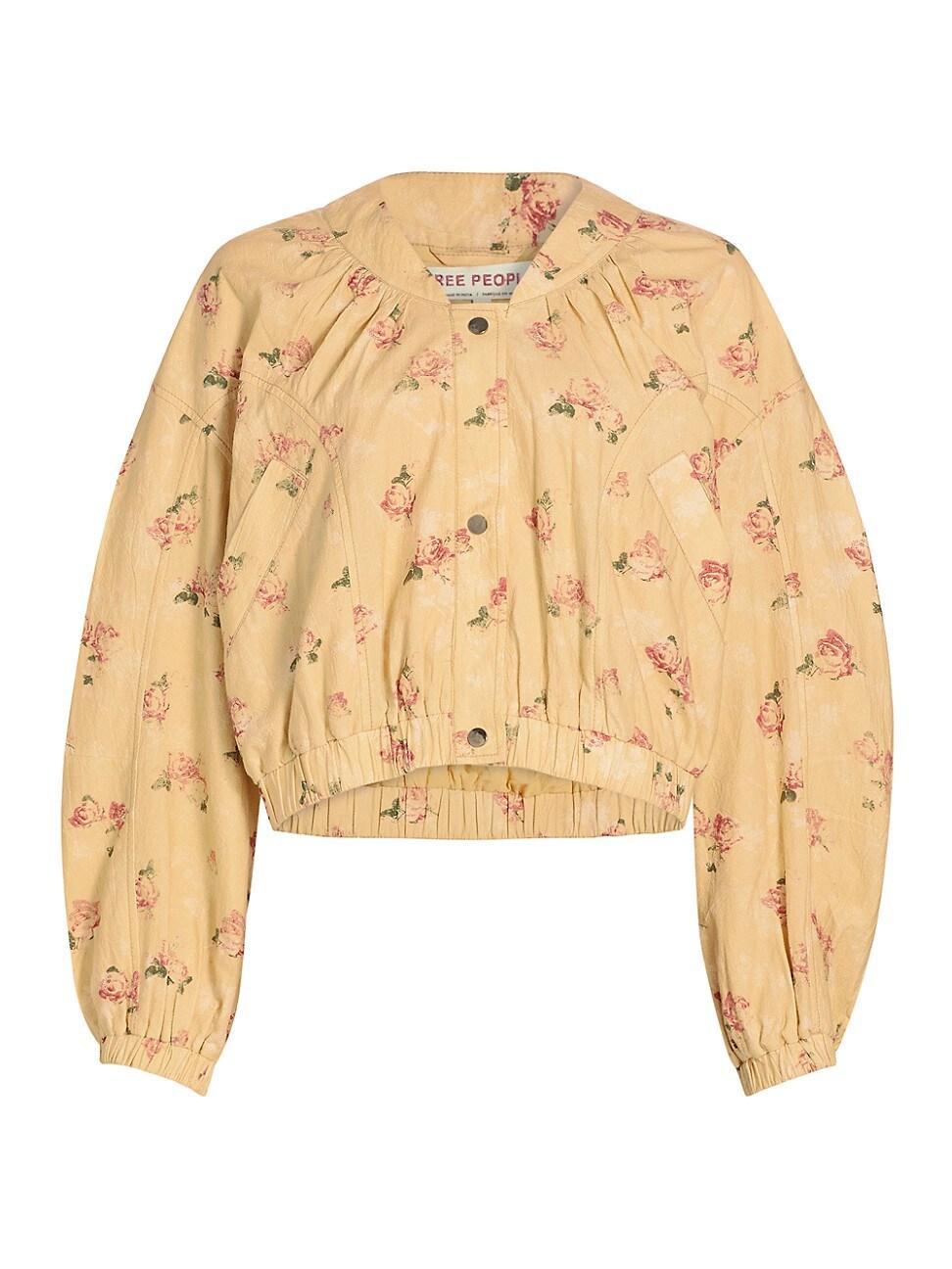 Womens Rory Floral Cotton Bomber Jacket Product Image