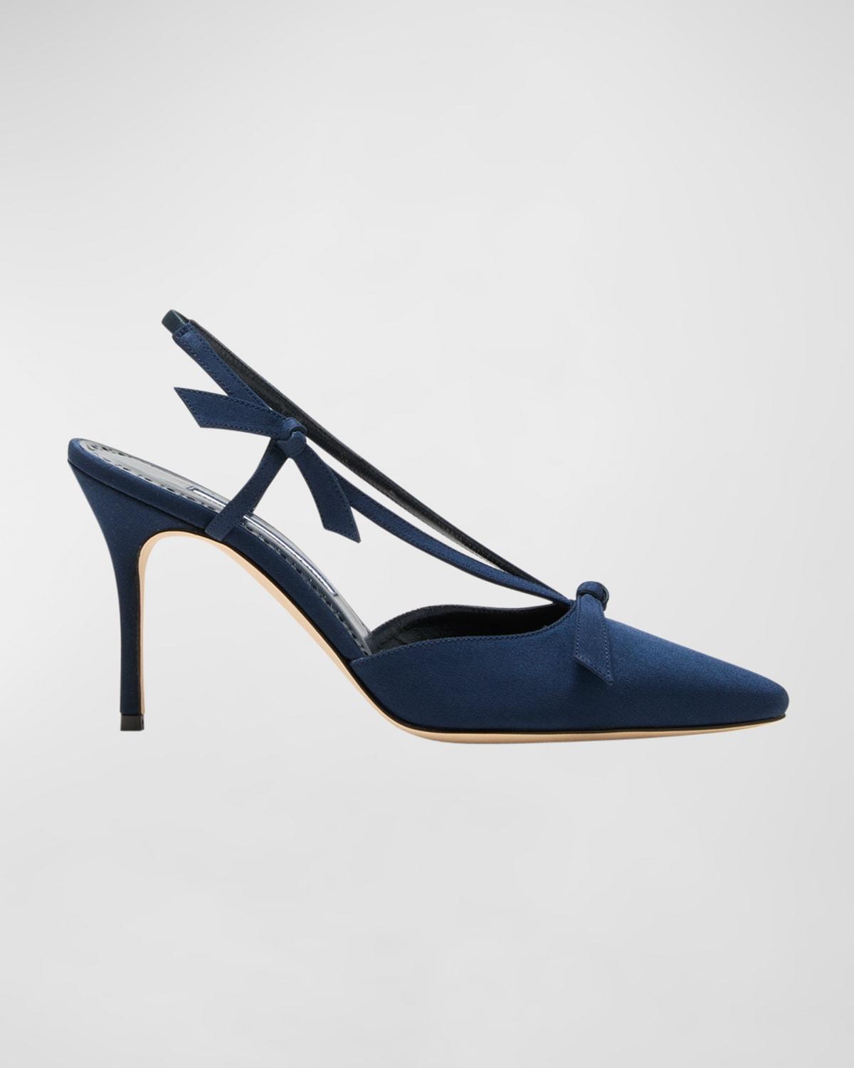 Cortintia Satin Bow Slingback Pumps Product Image