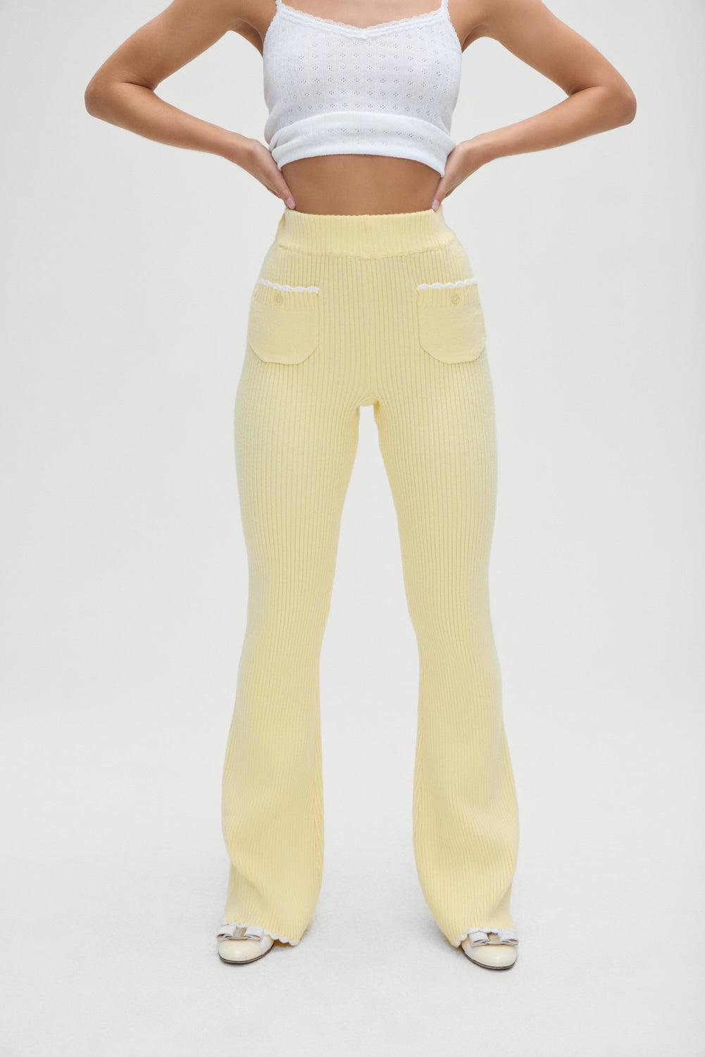 Camden Knit  Pants - Vanilla Sugar Product Image