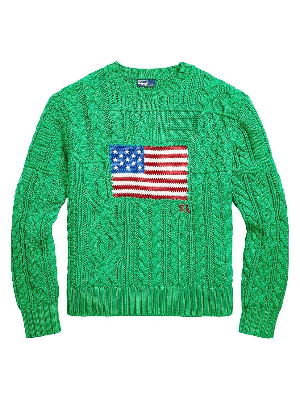 Womens Oversized Flag Cotton Sweater Product Image