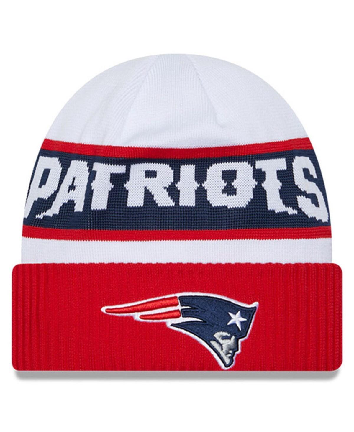 Mens New Era White New England Patriots 2023 Sideline Tech Cuffed Knit Hat - White Product Image