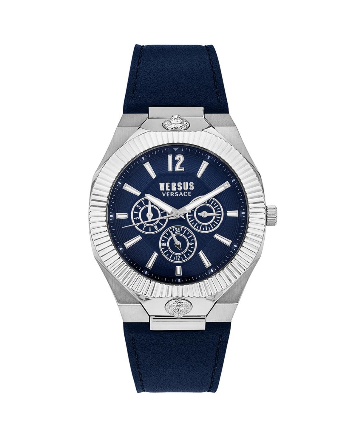 Versus Versace Mens Multifunction Quartz Echo Park Blue Leather Strap 42mm Product Image