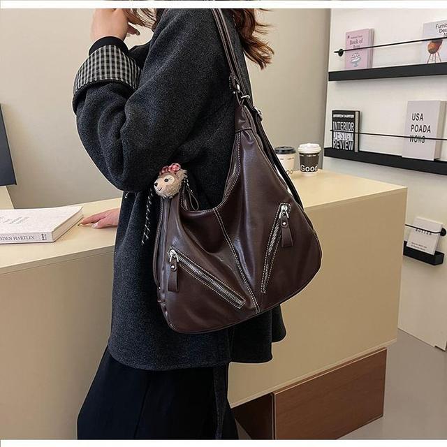 Multi-Pocket Faux Leather Backpack Product Image