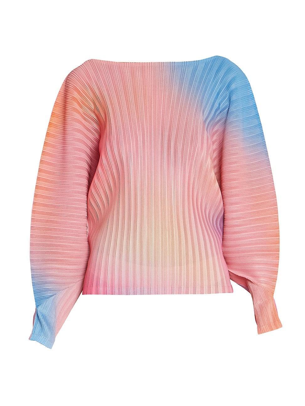 Womens Melty Abstract Ribbed Long-Sleeve Top Product Image