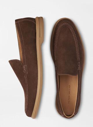 Peter Millar Mens Excursionist Nubuck Venetian Loafer | Color: Walnut | Size: 10.5 Product Image