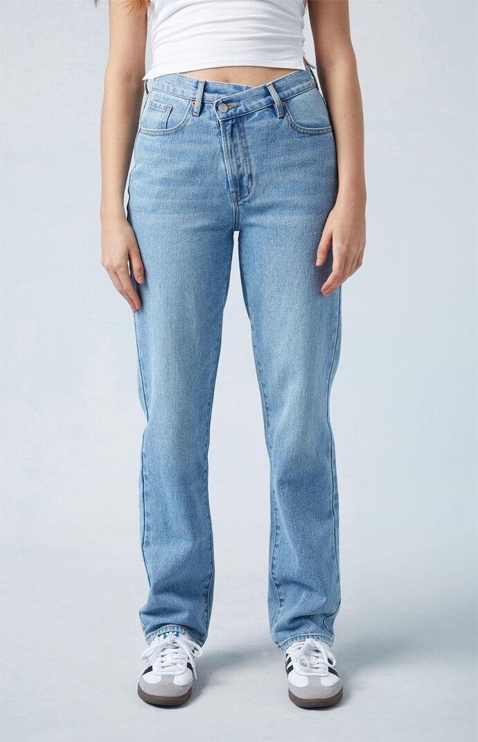 PacSun Womens Medium Asymmetrical Dad Jeans Product Image