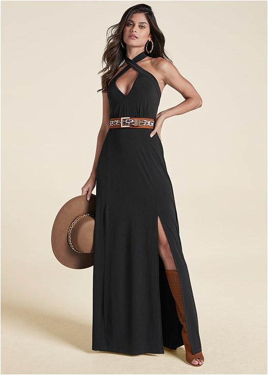 Cross Neck Halter Dress Product Image