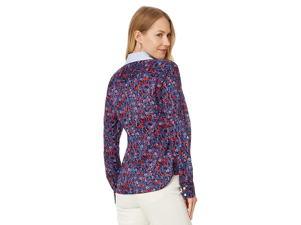 Tommy Hilfiger Floral Roll Tab (Sky Captain/Scarlet) Women's Clothing Product Image