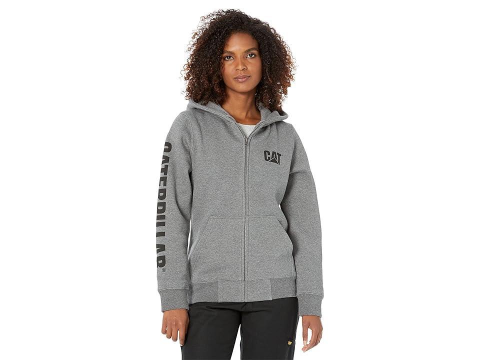 Caterpillar Banner Full Zip Hoodie (Dark Heather Grey) Women's Clothing Product Image