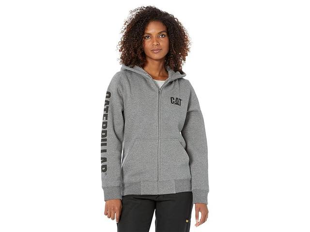 Caterpillar Banner Full Zip Hoodie (Dark Heather Grey) Women's Clothing Product Image