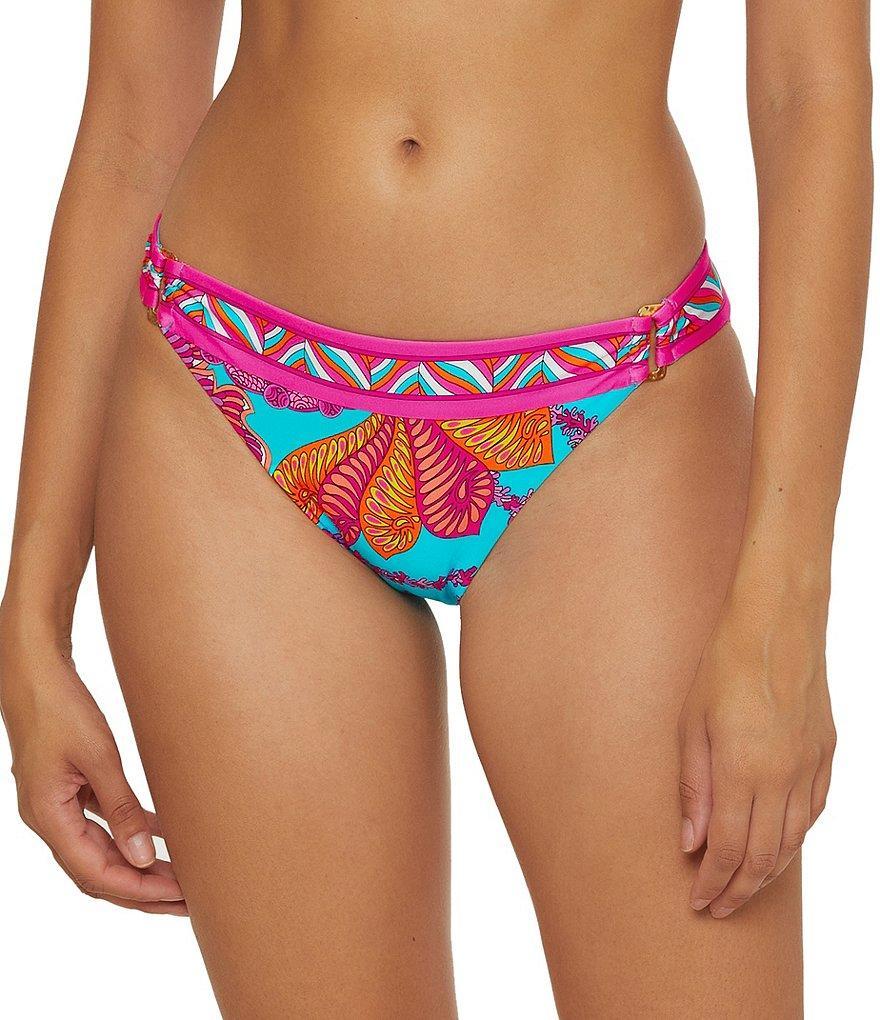 Trina Turk Meilani Floral Shirred Side Ring Hipster Swim Bottom Product Image