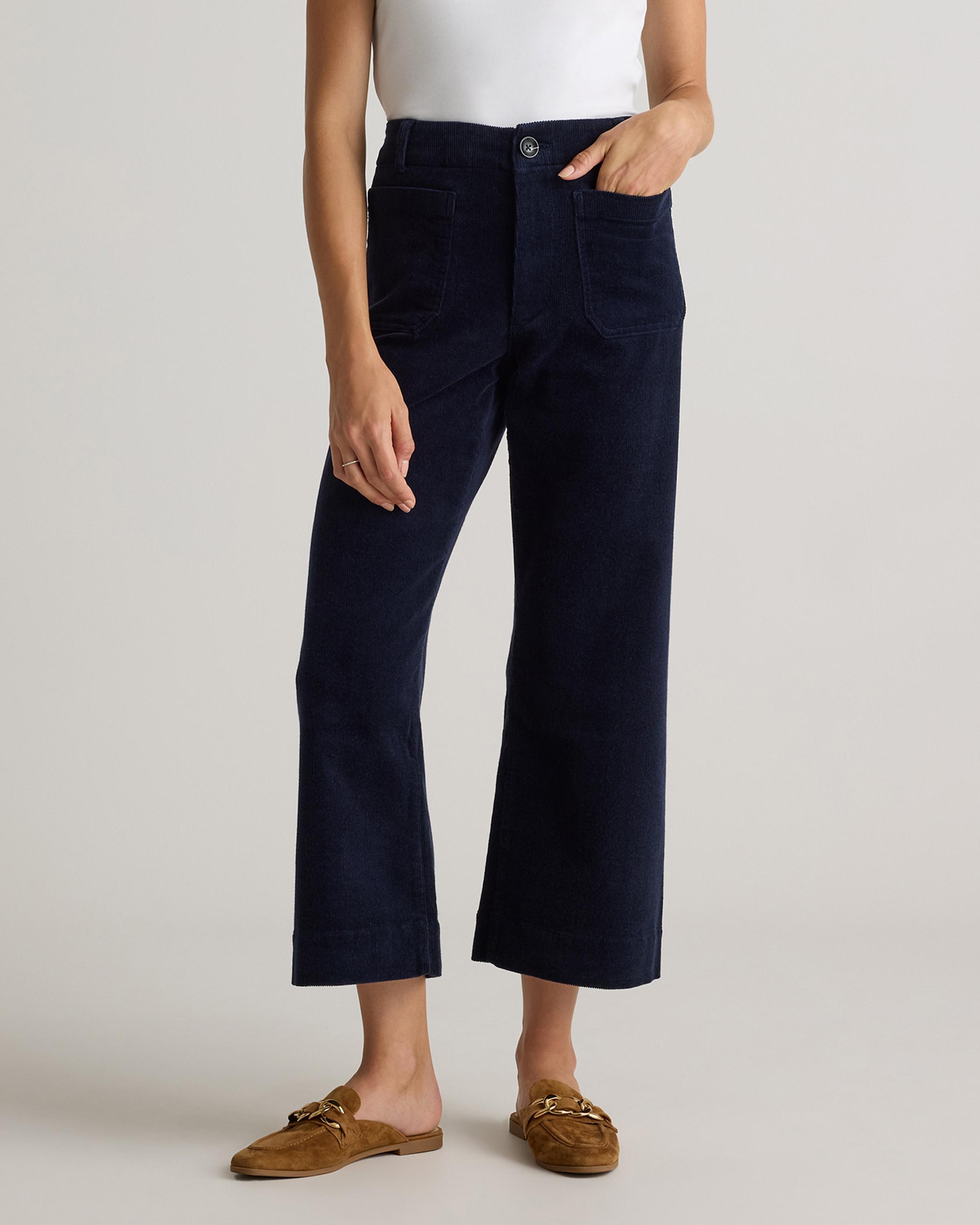 Organic Stretch Corduroy Cropped Wide Leg Pants Product Image