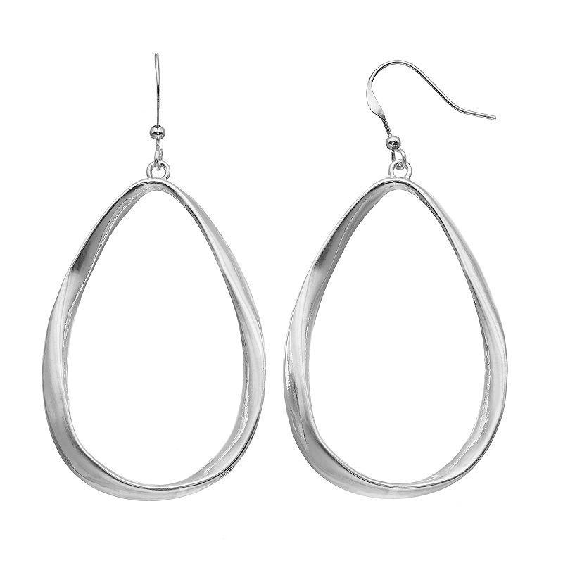 Sonoma Goods For Life Twisted Open Teardrop Earrings, Womens, Silver Tone Product Image