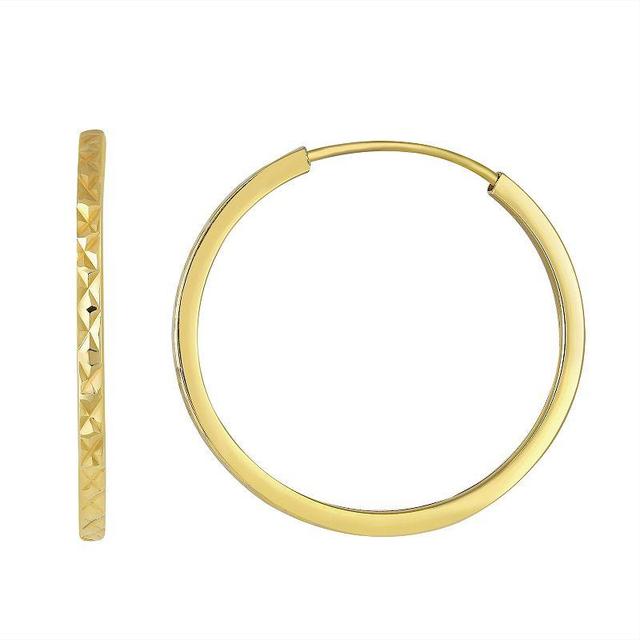 Forever 14K Square Tube Endless Hoop Earrings, Womens, 14k Gold Product Image