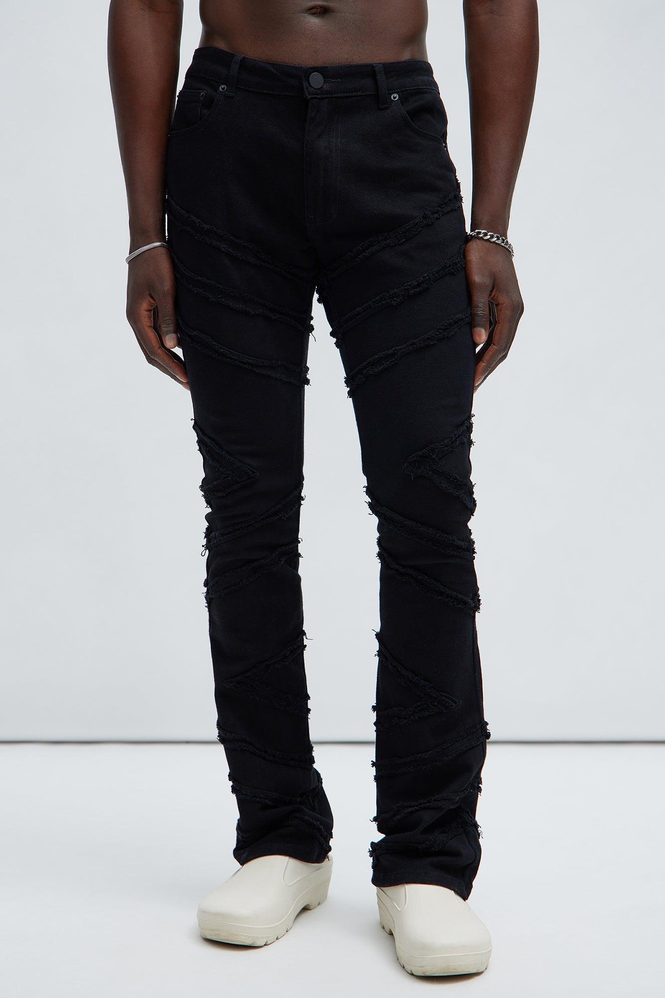 Check Me Out Fray Stacked Skinny Flare Pants - Black Product Image