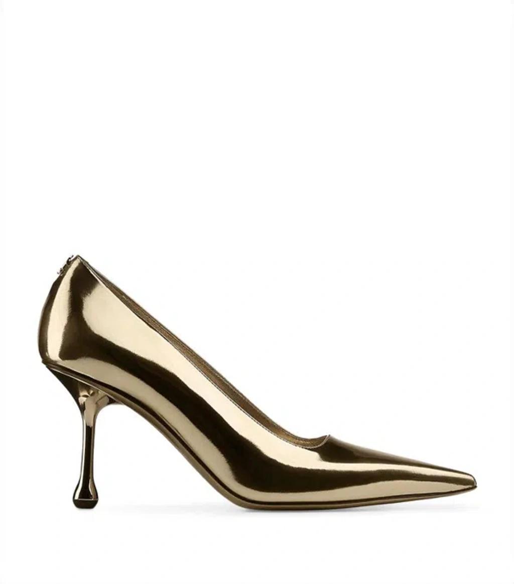 JIMMY CHOO Ixia 80 Leather Pumps In Gold Product Image