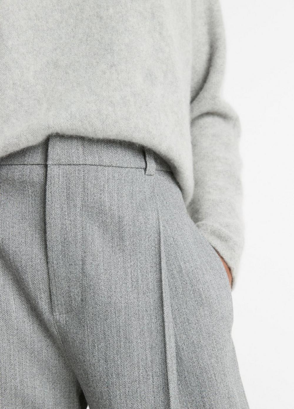 Italian Wool-Blend Twill High-Rise Trouser Product Image