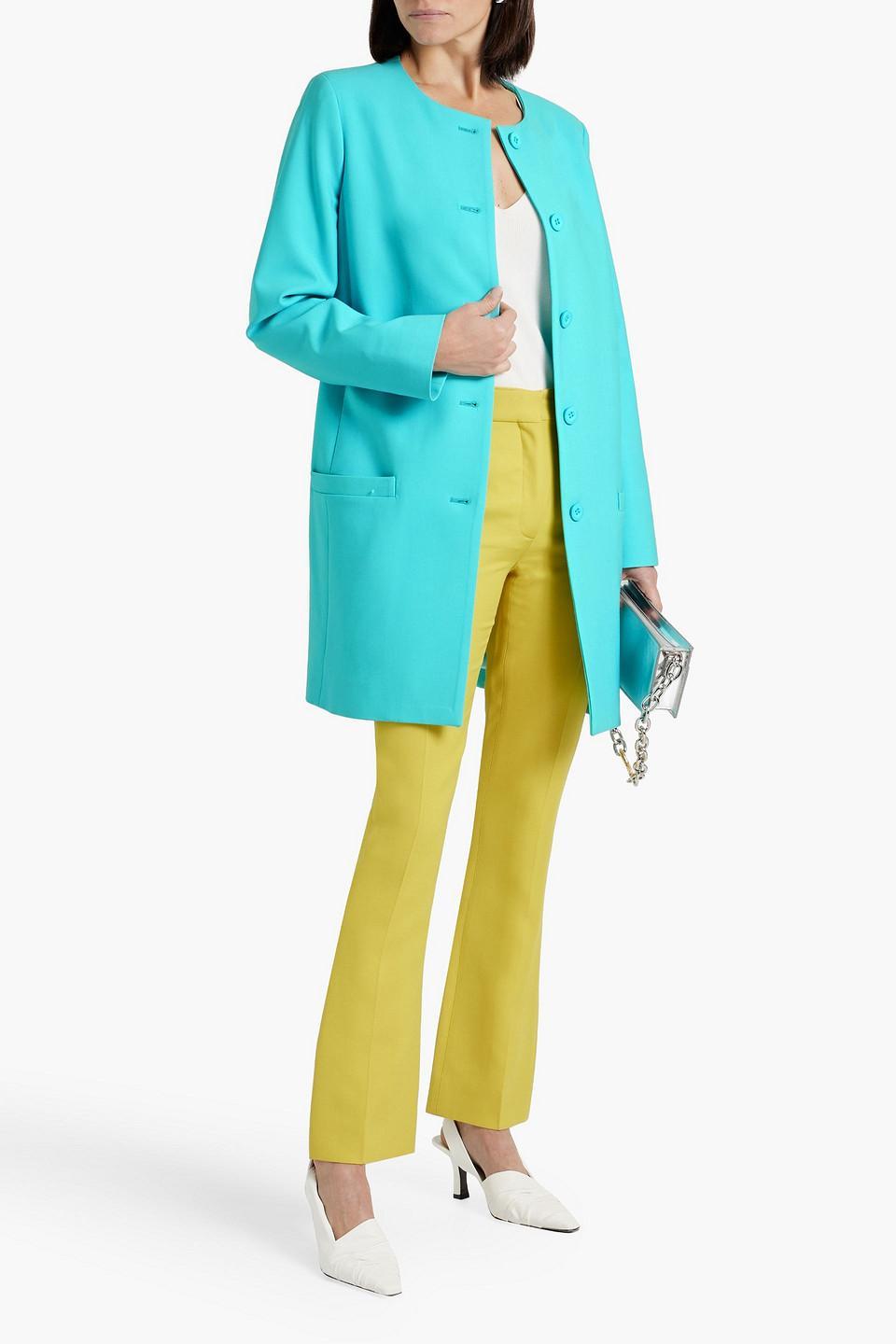 Wool-blend Coat In Turquoise Product Image