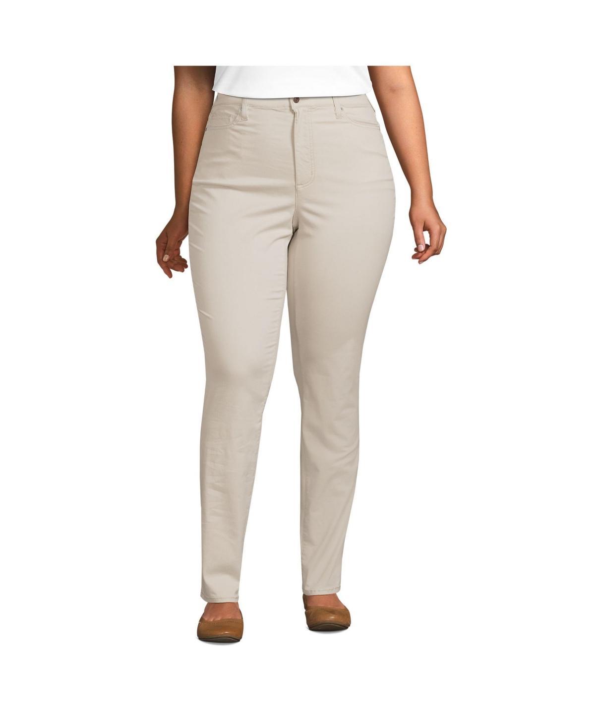 Plus Size Lands End 5-Pocket Chino Slim-Leg Pants, Womens Product Image