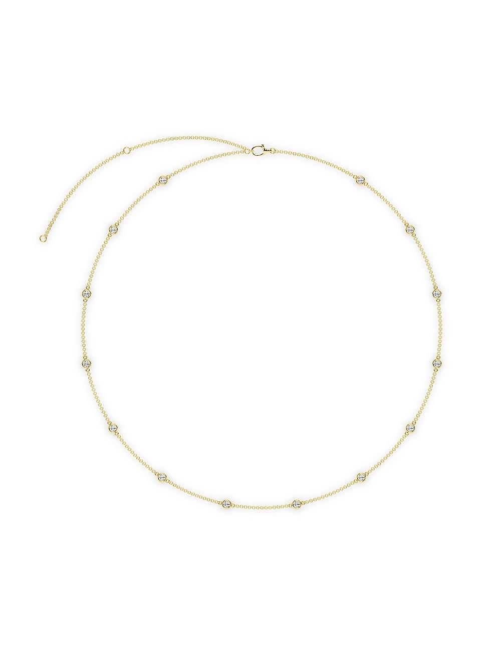 Womens 14K Yellow Gold & 14-Diamond Station Necklace/0.70-2.10 TCW Product Image