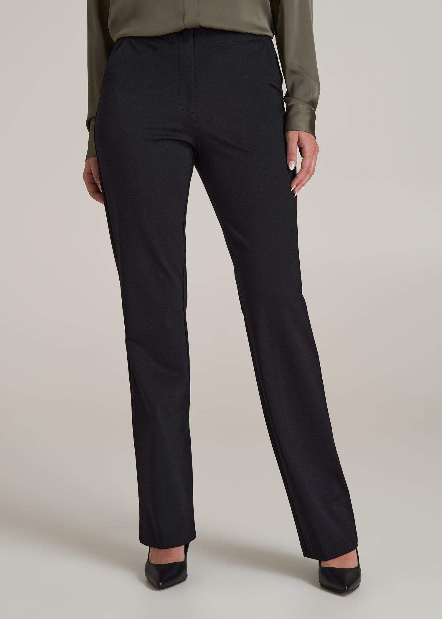 Straight Leg Dress Pants for Tall Women in Black Product Image