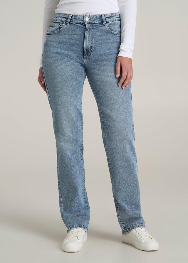 Harper High Rise Straight Stretch Tall Women's Jeans in Perfect Blue Product Image