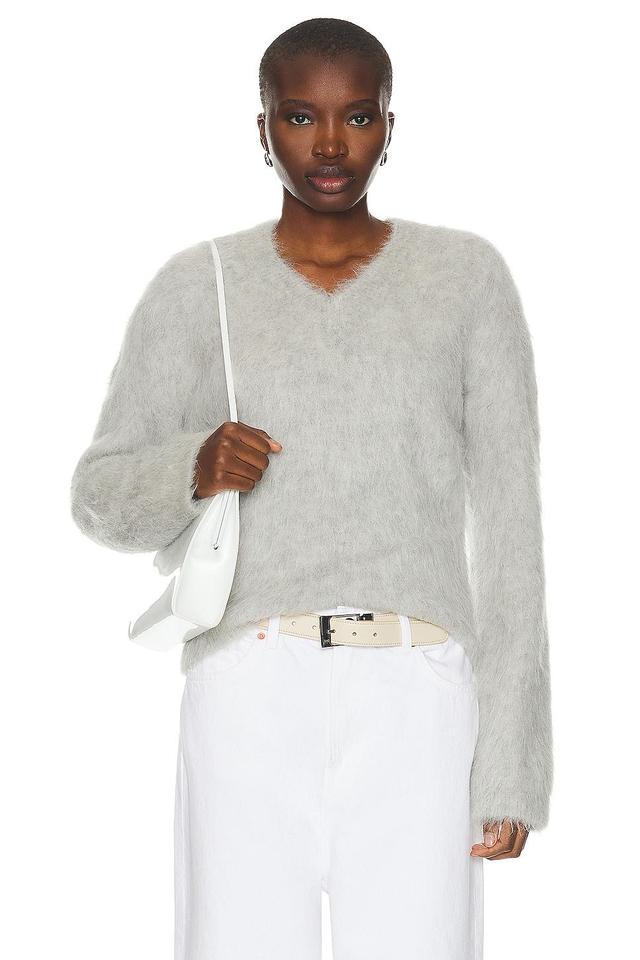 Toteme Petite Alpaca Blend Knit Sweater in Light Grey Melange - Light Grey. Size S (also in ). Product Image