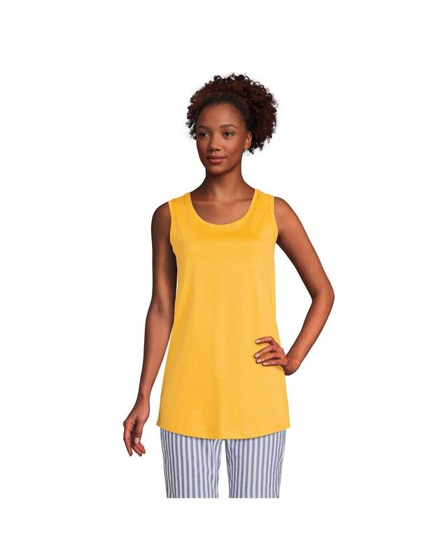 Petite Lands End Supima Cotton Scoopneck Tunic Tank Top, Womens Product Image