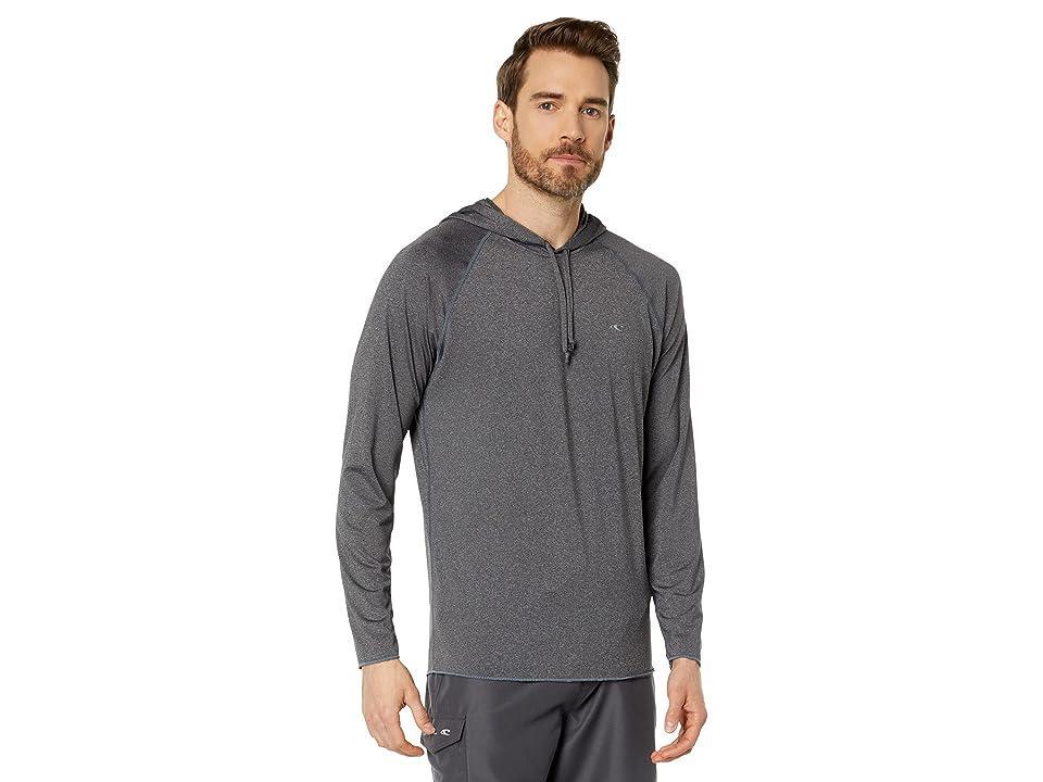 O'Neill Hybrid Long Sleeve Sun Hoodie (Graphite) Men's Swimwear Product Image