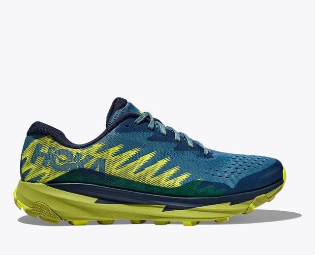 HOKA Mens Torrent 3 Shoes in Bluesteel/Dark Citron, Size 12 Product Image