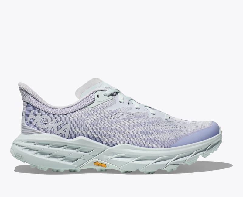 HOKA Womens Speedgoat 5 Shoes in White/Nimbus Cloud, Size 9.5 Product Image