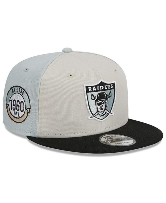 Mens New Era Cream Las Vegas Raiders 2023 Sideline Historic 9FIFTY Snapback Hat - Cream Product Image