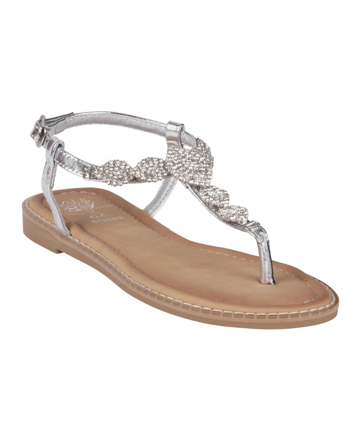 Gc Shoes Womens Cali Embellished T Strap Flat Sandals Product Image