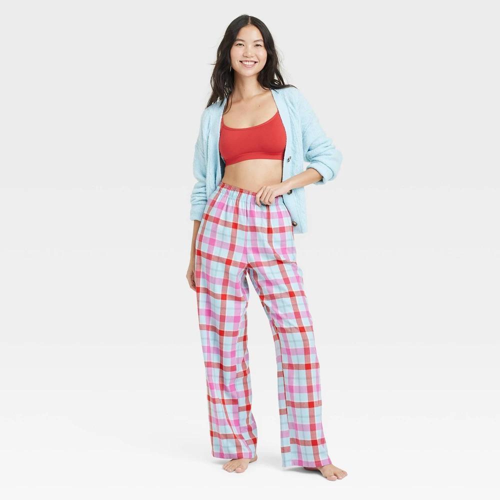 Womens Pajama Pants - Colsie Blue/Plaid M product image