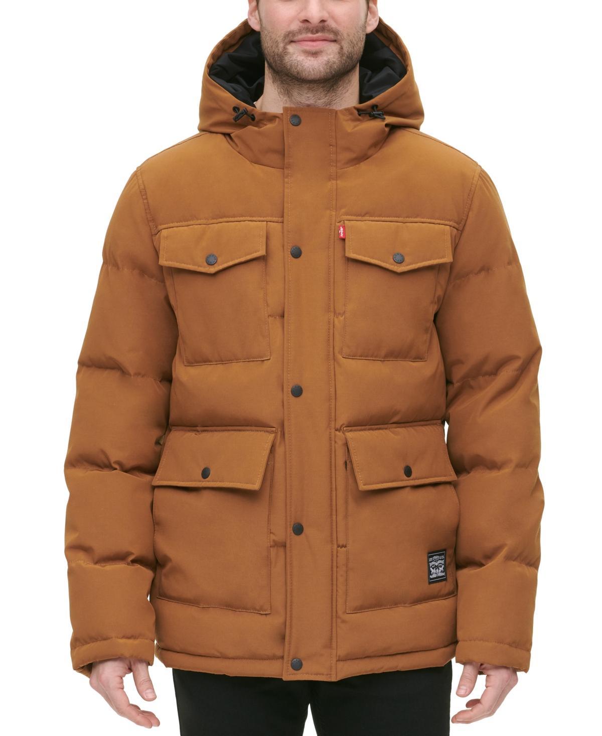 Mens Levis Four Pocket Hooded Parka Green Product Image