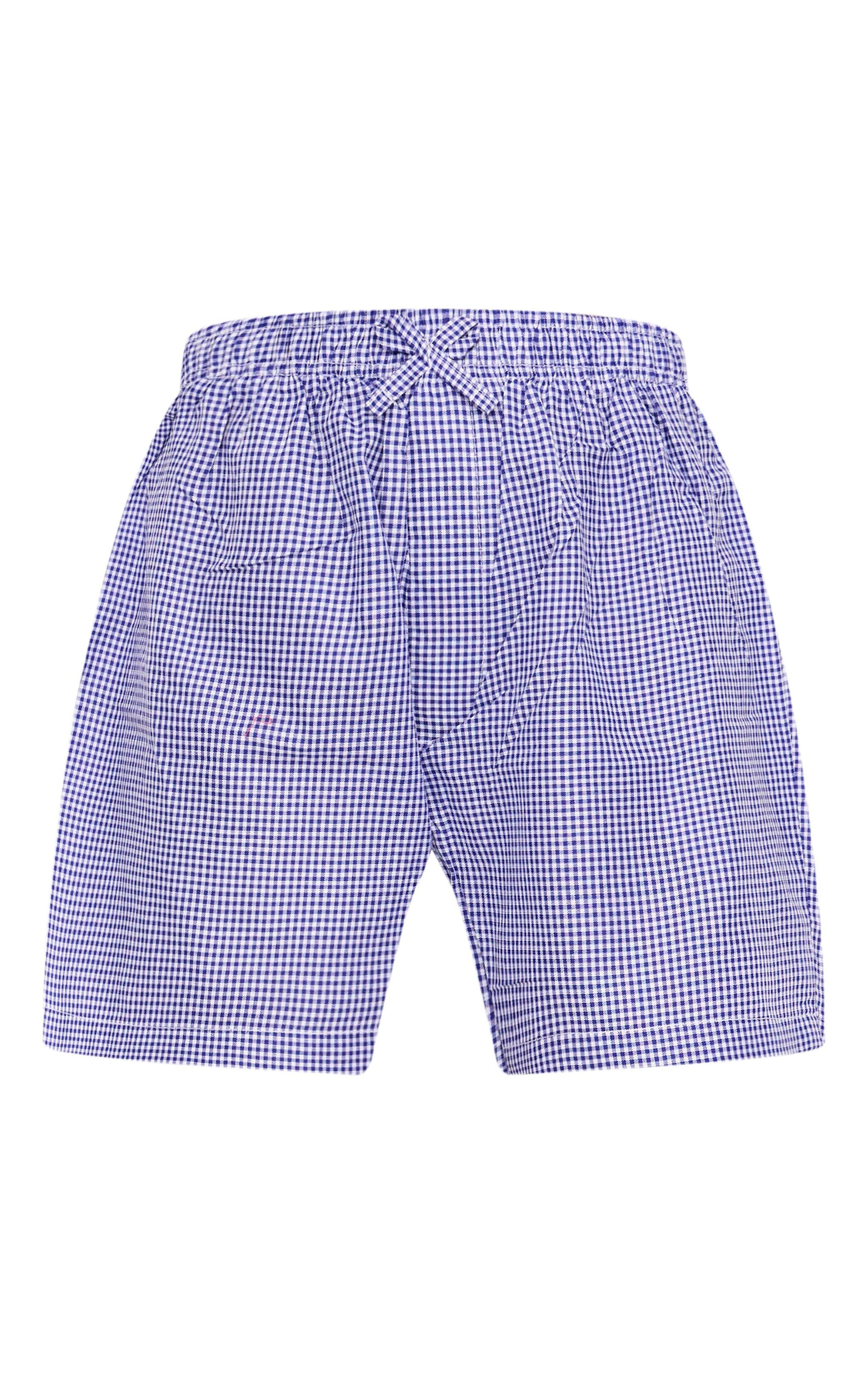 Blue Gingham PJ Shorts Product Image