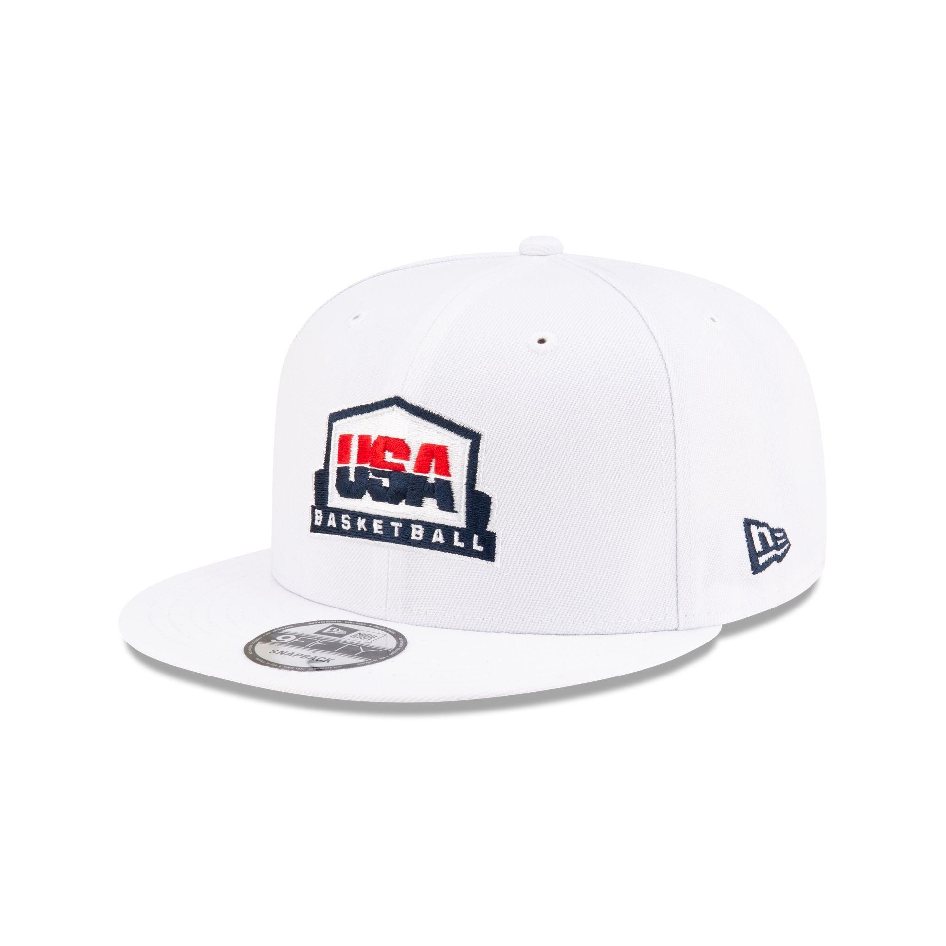 USA Basketball Optic White Sidepatch 9FIFTY Snapback Hat Male Product Image