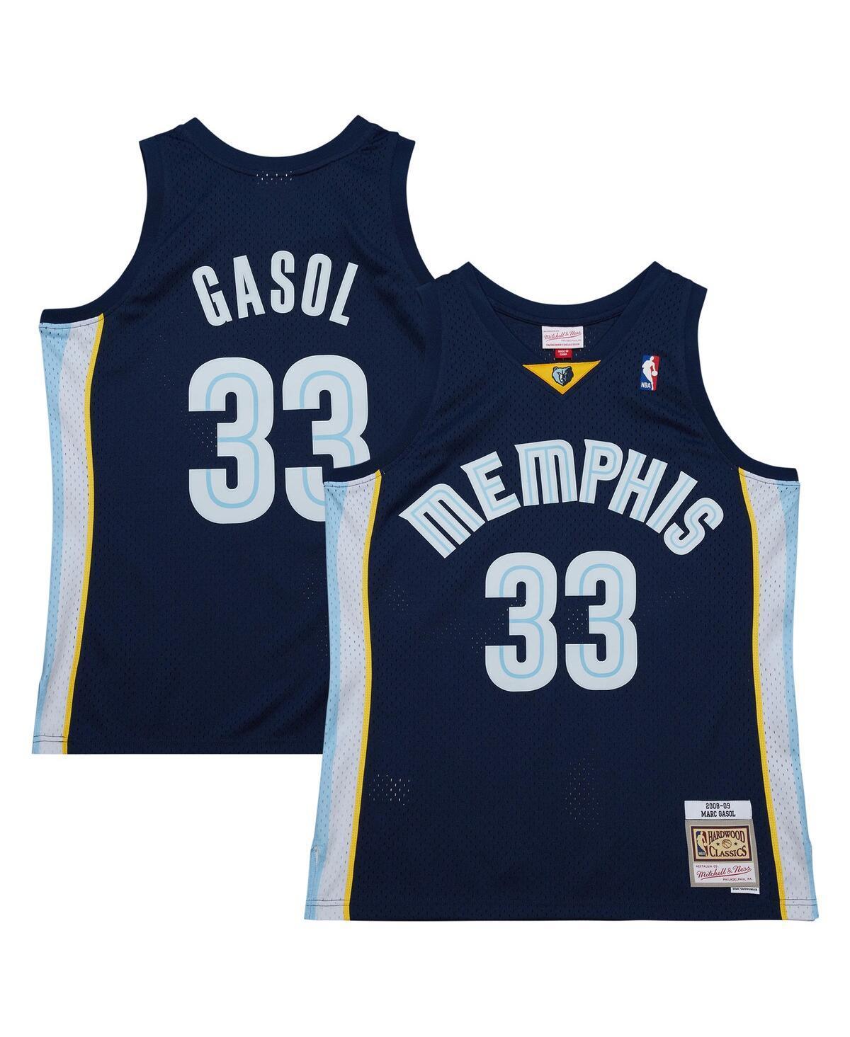 Mens Mitchell & Ness Marc Gasol Navy Memphis Grizzlies 2008/09 Hardwood Classics Swingman Throwback Jersey Grz Blue Product Image