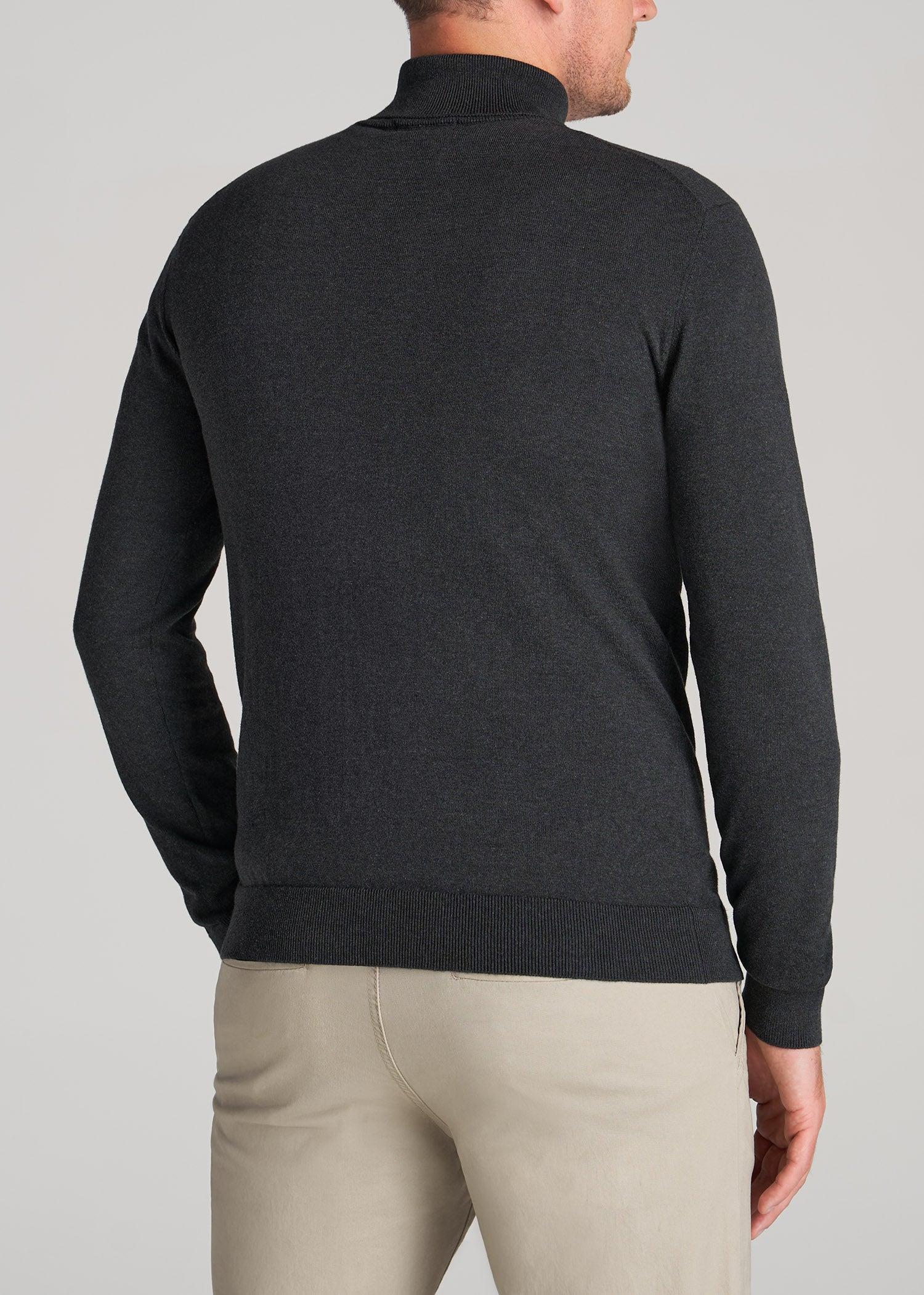 Men's Tall Turtleneck Sweater in Charcoal Mix Product Image