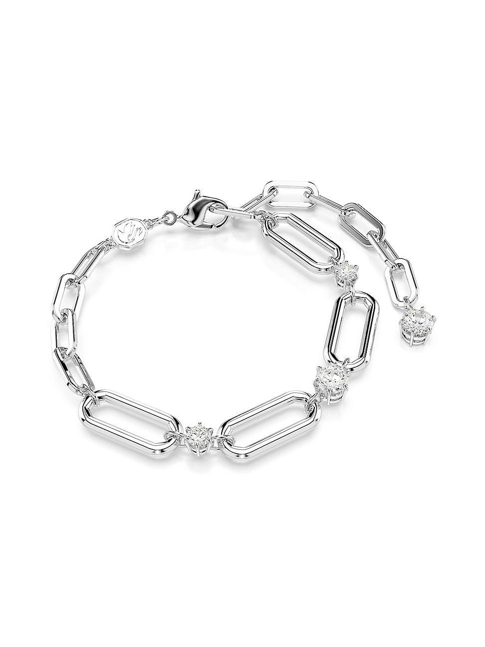 Womens Constella Rhodium-Plated & Swarovski Crystal Chain Bracelet Product Image