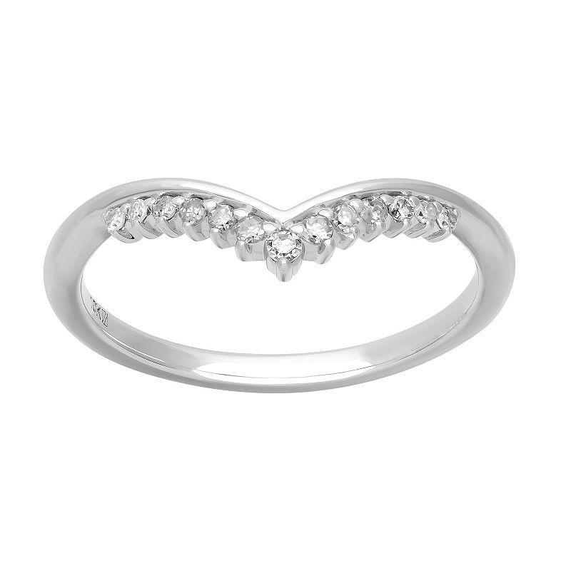 Love Always 10k White Gold Diamond Accent Chevron Anniversary Band, Womens Product Image