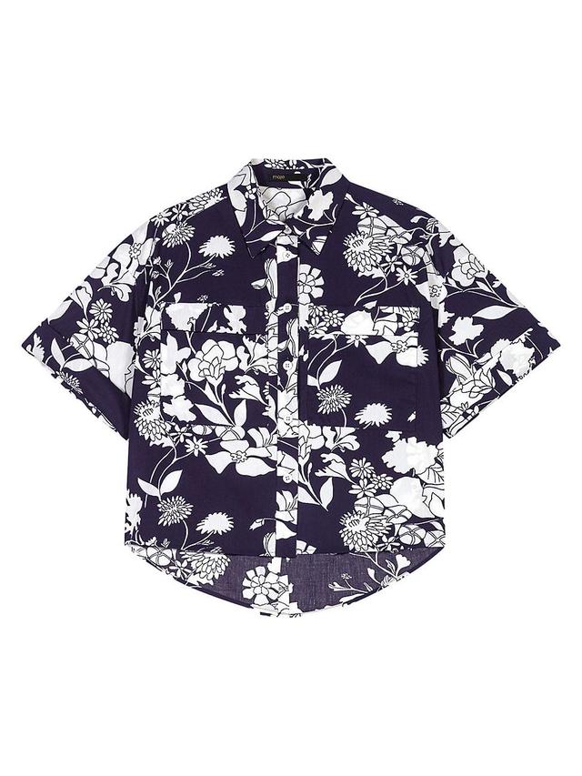 Womens Patterned Cropped Shirt Product Image