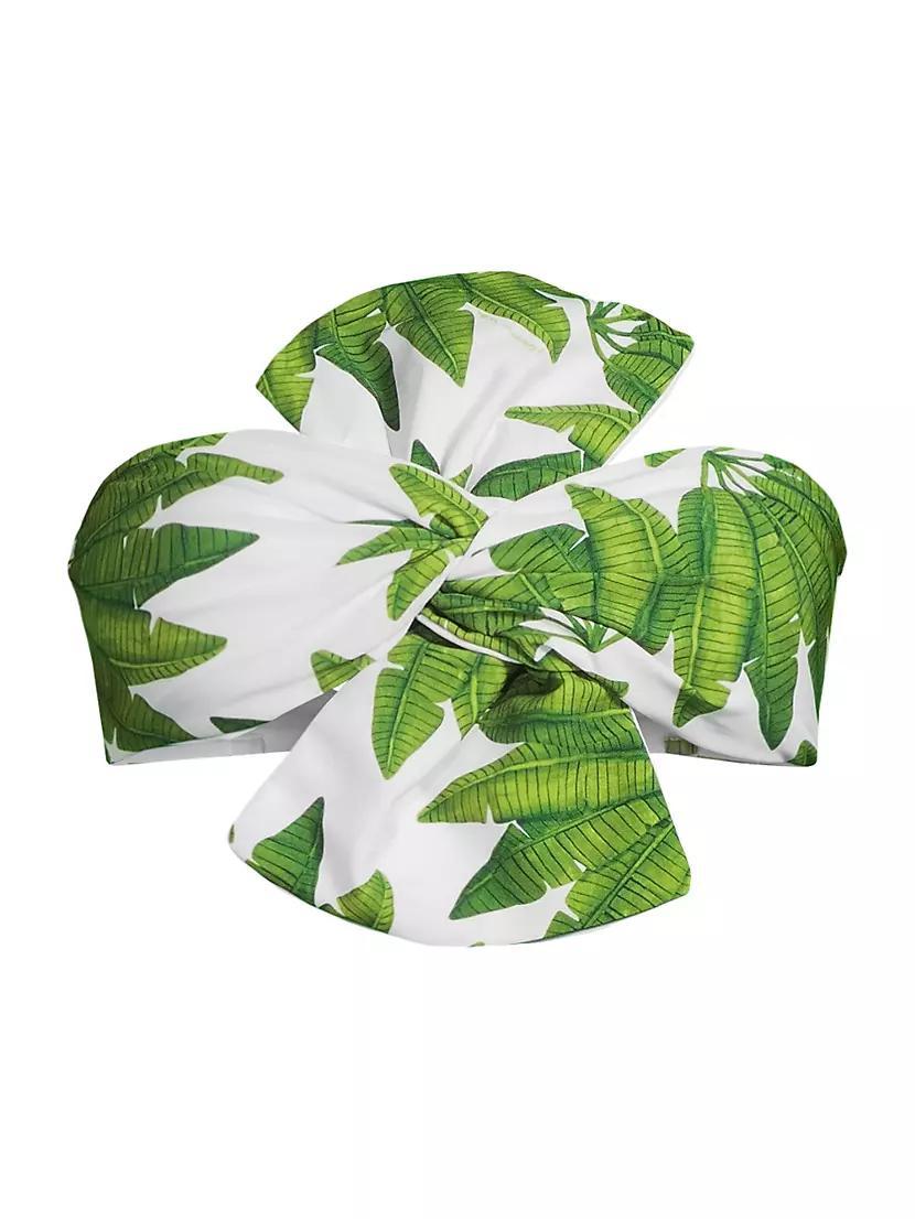 Palm Fan Bandeau Bikini Top Product Image