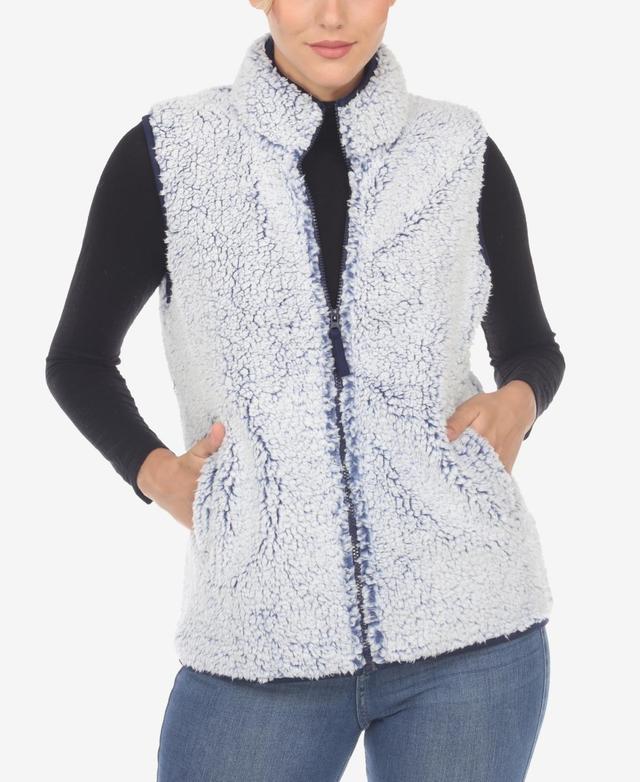 White Mark Womens Zip Up Sherpa Vest Product Image